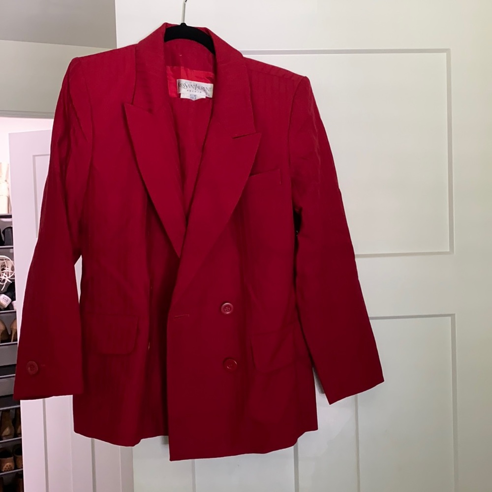 YSL skirt set in red/pink